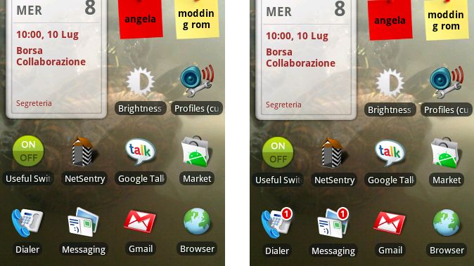 Ilość niewykonanych zdarzeń bezpośrednio na ikonie 1