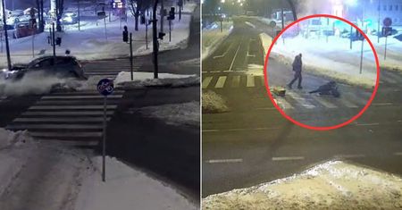 Wjechał w słup. Chciał uciec, ale go złapali. Jest nagranie z Olsztyna