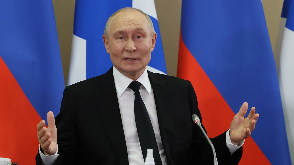 President Putin Takes Part In The Celebration Of Russian Navy Day
SAINT PETERBSURG, RUSSIA - JULY 26 : Russian President Vladimir Putin gestures during his meeting with Russian Naval officers while visiting the Admiralty, on July 26, 2026, in Saint Petersburg, Russia. Vladimir Putin arrived to Saint Petersburg to mark the Russian Navy Day. (Photo by Contributor/Getty Images)
Contributor