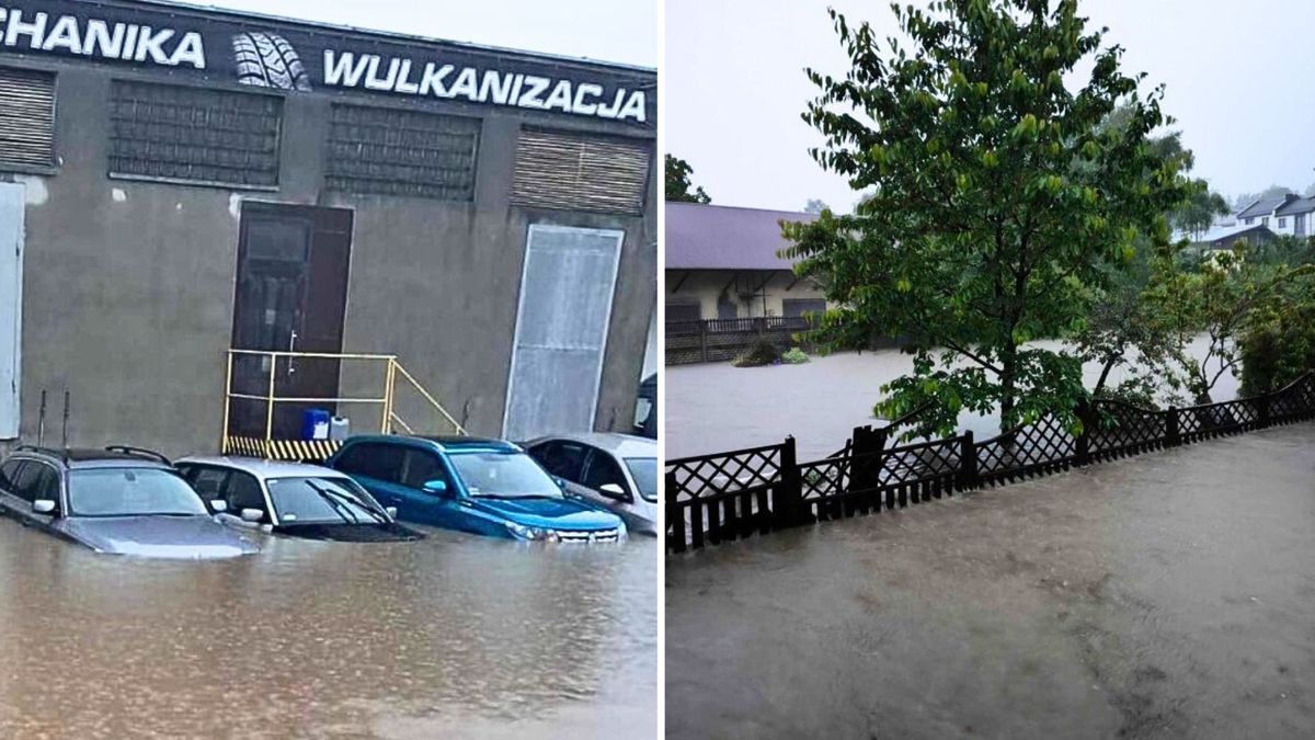 powódź błyskawiczna, ulewne deszcze, zalane domy Bielsko-Biała pod wodą. Nagrania mieszkańców po nawałnicy