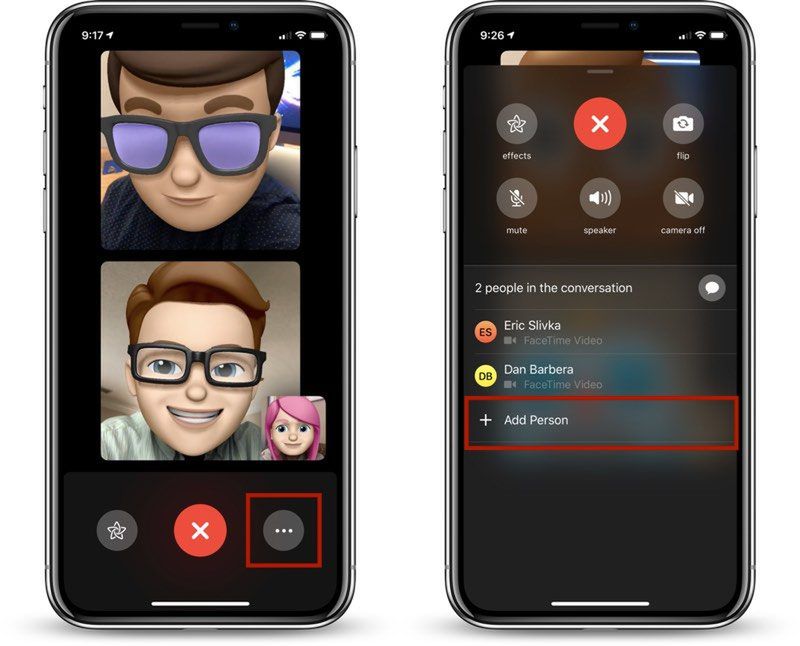 FaceTime: dodawanie nowych osób do rozmowy grupowej. (źródło: macrumors.com)