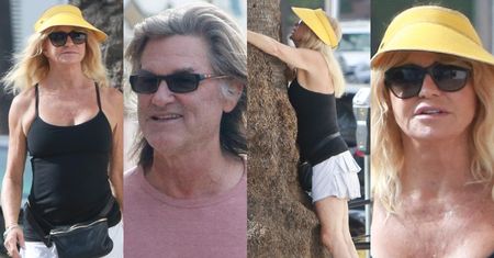 71-letnia Goldie Hawn w kusej spódniczce i 66-letni Kurt Russell idą na śniadanie (ZDJĘCIA)