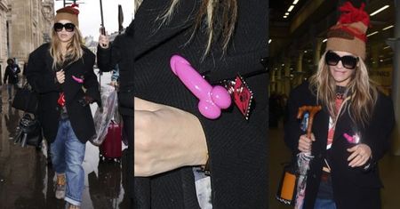 Rita Ora w marynarce z penisem...