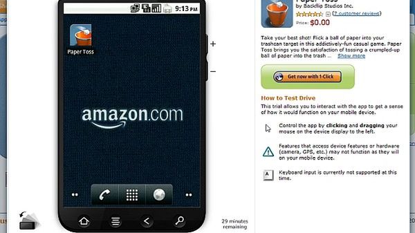 Amazon Appstore umożliwia przetestowanie aplikacji w oknie przeglądarki 1
