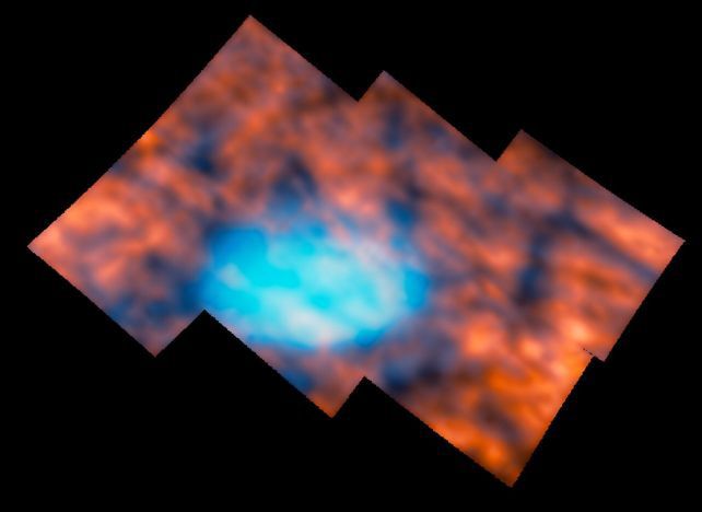 Structures visible in hydrogen in Jupiter's atmosphere