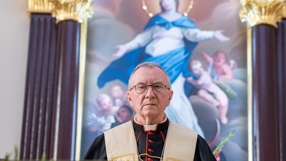 LVIV, UKRAINE - JULY 19: Pietro Parolin, Cardinal Secretary of State, conducts a service on July 19, 2024 in Lviv, Ukraine. Pietro Parolin arrived in Ukraine as the Papal Legate for the final service of the national pilgrimage of Catholics of the Latin rite to the All-Ukrainian Sanctuary of the Most Holy Virgin Mary in Berdychiv, which will take place on July 21. (Photo by Stanislav Ivanov/Global Images Ukraine via Getty Images)