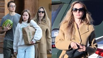 Angelina Jolie maszeruje u boku 16-letnich pociech, które taszczyły zakupy. Knox i Vivienne coraz bardziej przypominają rodziców?