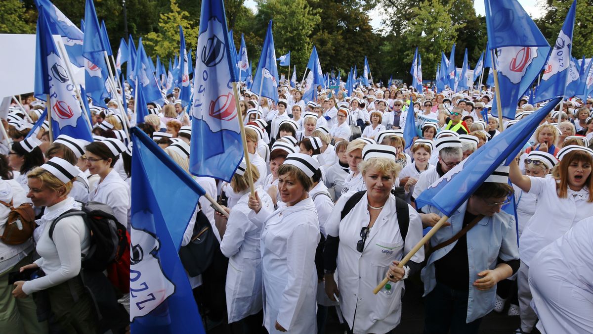 pielęgniarki podczas protestu w 2015 roku