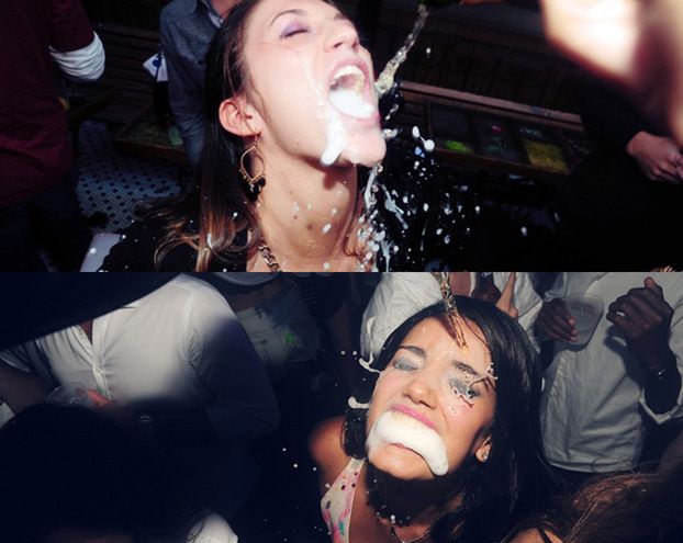 Dziewczyny z szampanem na twarzy... (FOTO)