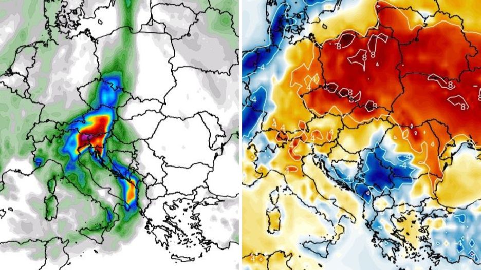 Pogoda. W poświątecznym tygodniu musimy być przygotowani na deszcz (po lewej), a druga połowa kwietnia ma być zdecydowanie cieplejsza