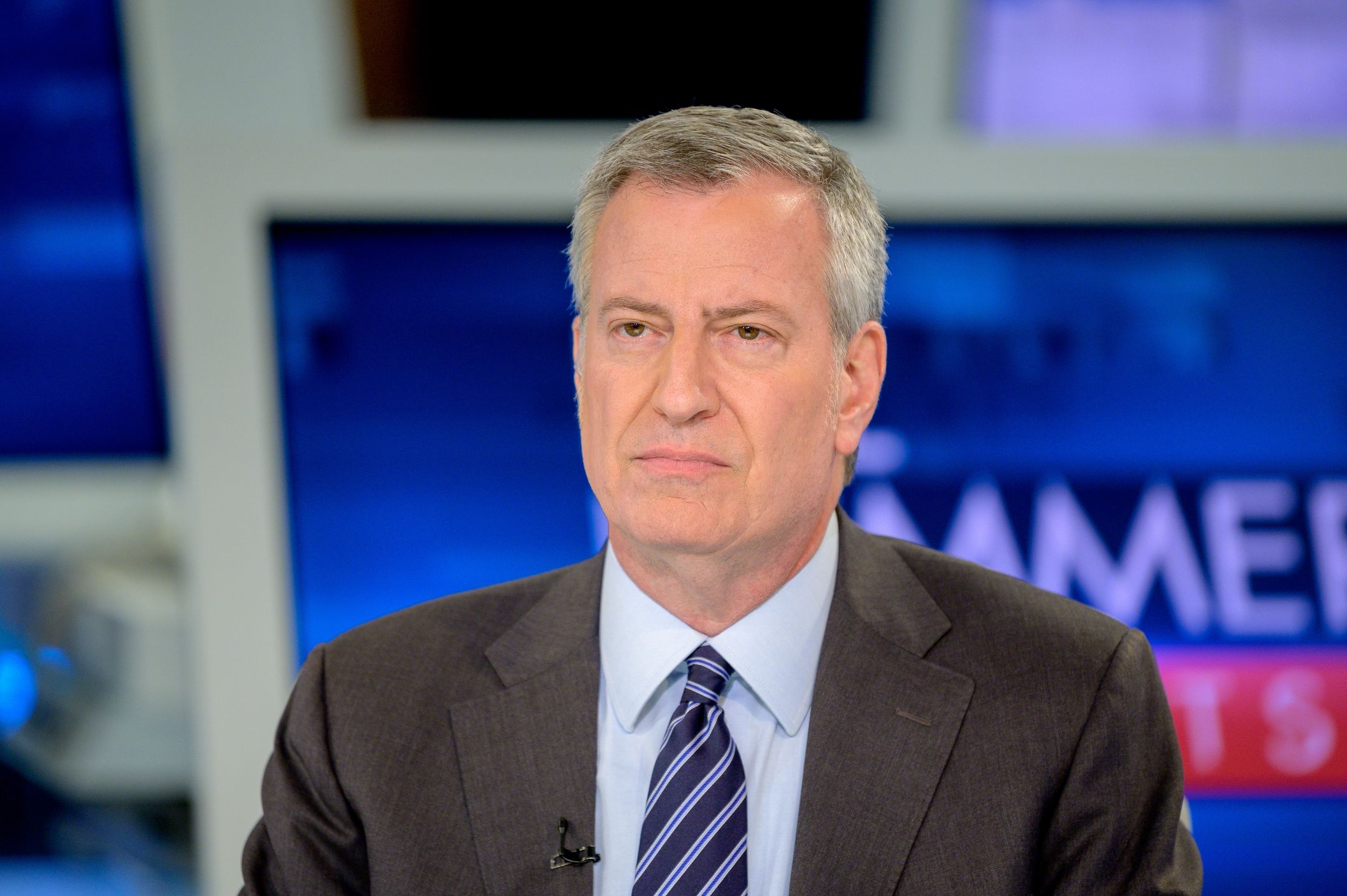 NEW YORK, NEW YORK - MARCH 03: New York City Mayor Bill de Blasio Visits "Bill Hemmer Reports" at Fox News Channel Studios on March 03, 2020 in New York City. (Photo by Roy Rochlin/Getty Images)