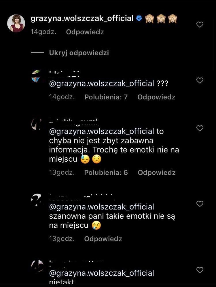 Grażyna Wolszczak popełniła nietakt?
