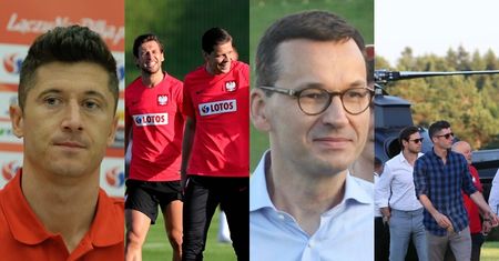 Piłkarze reprezentacji na zgrupowanie przybyli helikopterem i spotkali się z premierem (ZDJĘCIA)