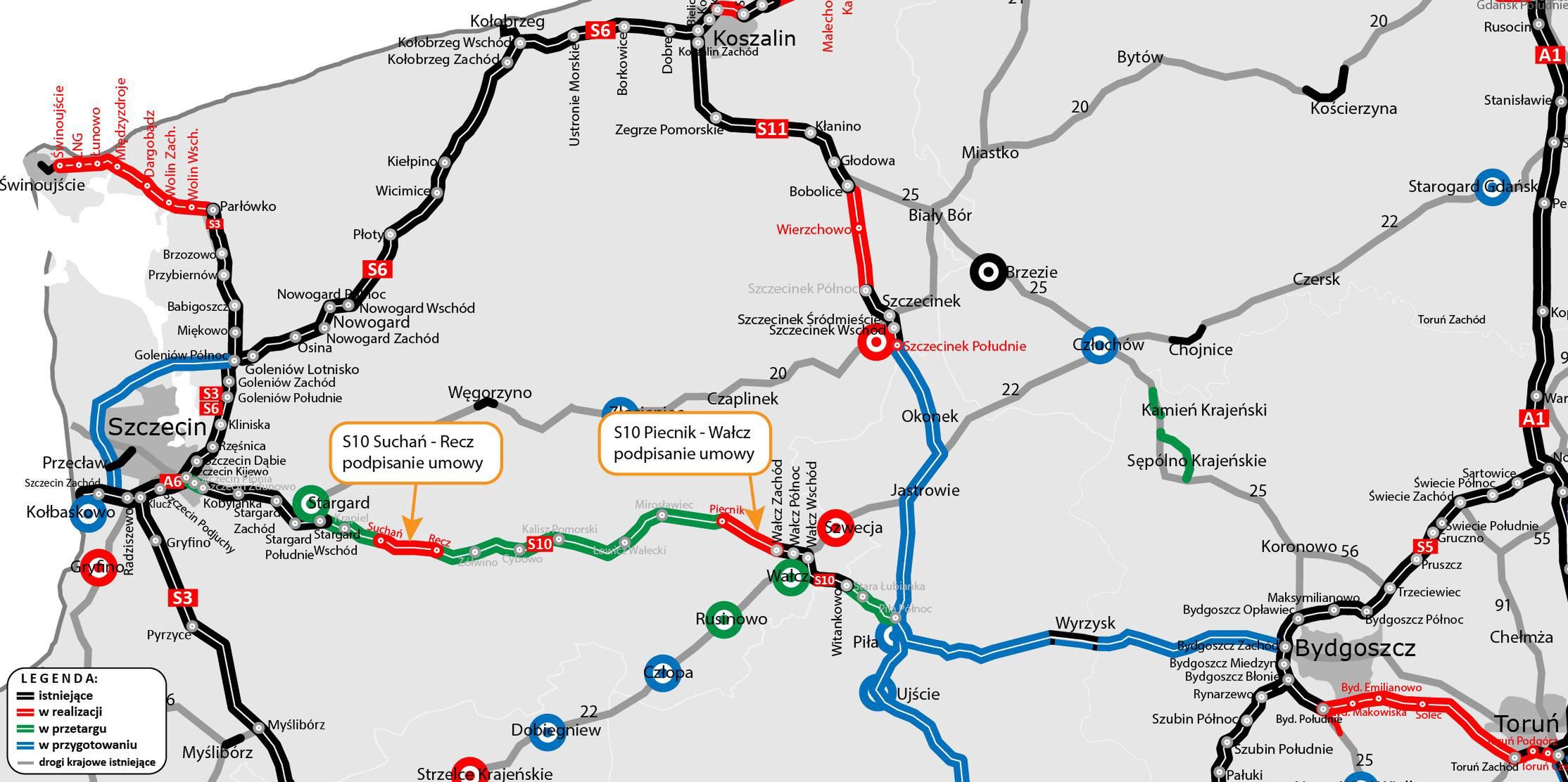 Przygotowywana droga ekspresowa S10 w woj. zachodniopomorskim
