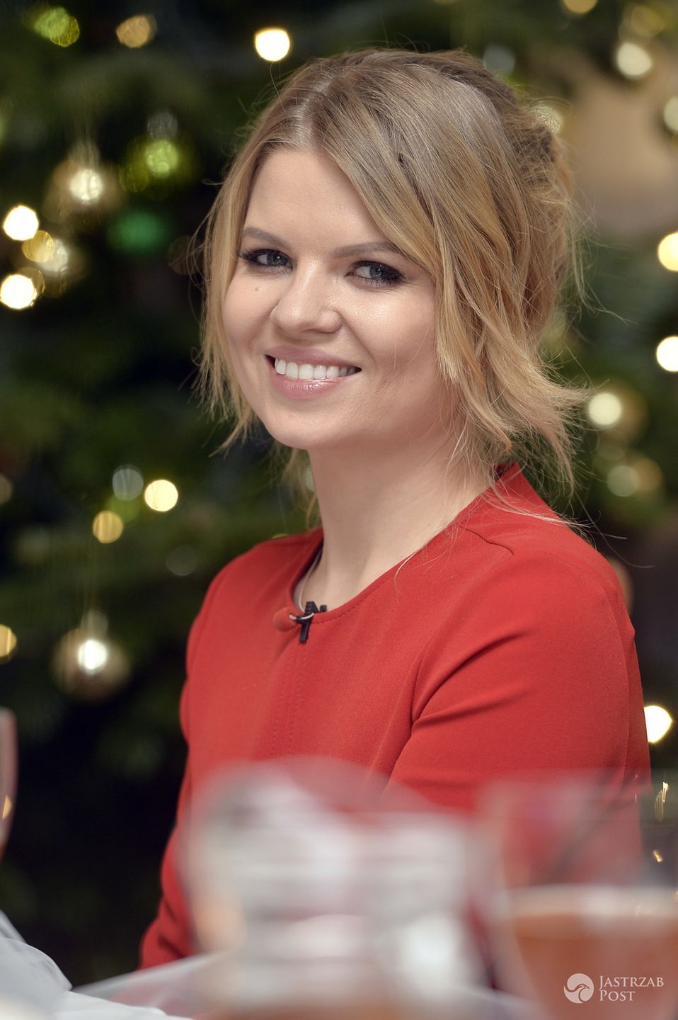 Marta Manowska na nagraniu świątecznego odcinka programu Rolnik szuka żony