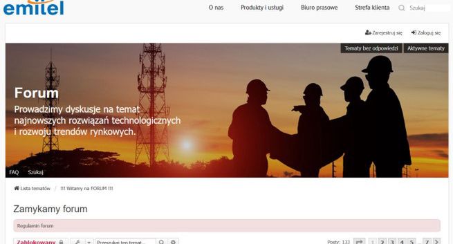Dodawanie postów na forum Emitela zablokowane