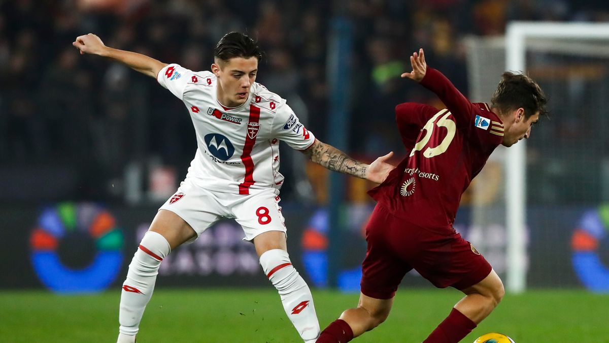 PAP/EPA / Angelo Carconi / Kacper Urbański w meczu AS Roma - AC Monza