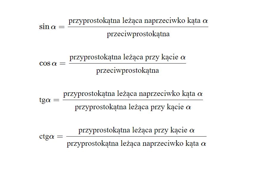 Wzory funkcji trygonometrycznych