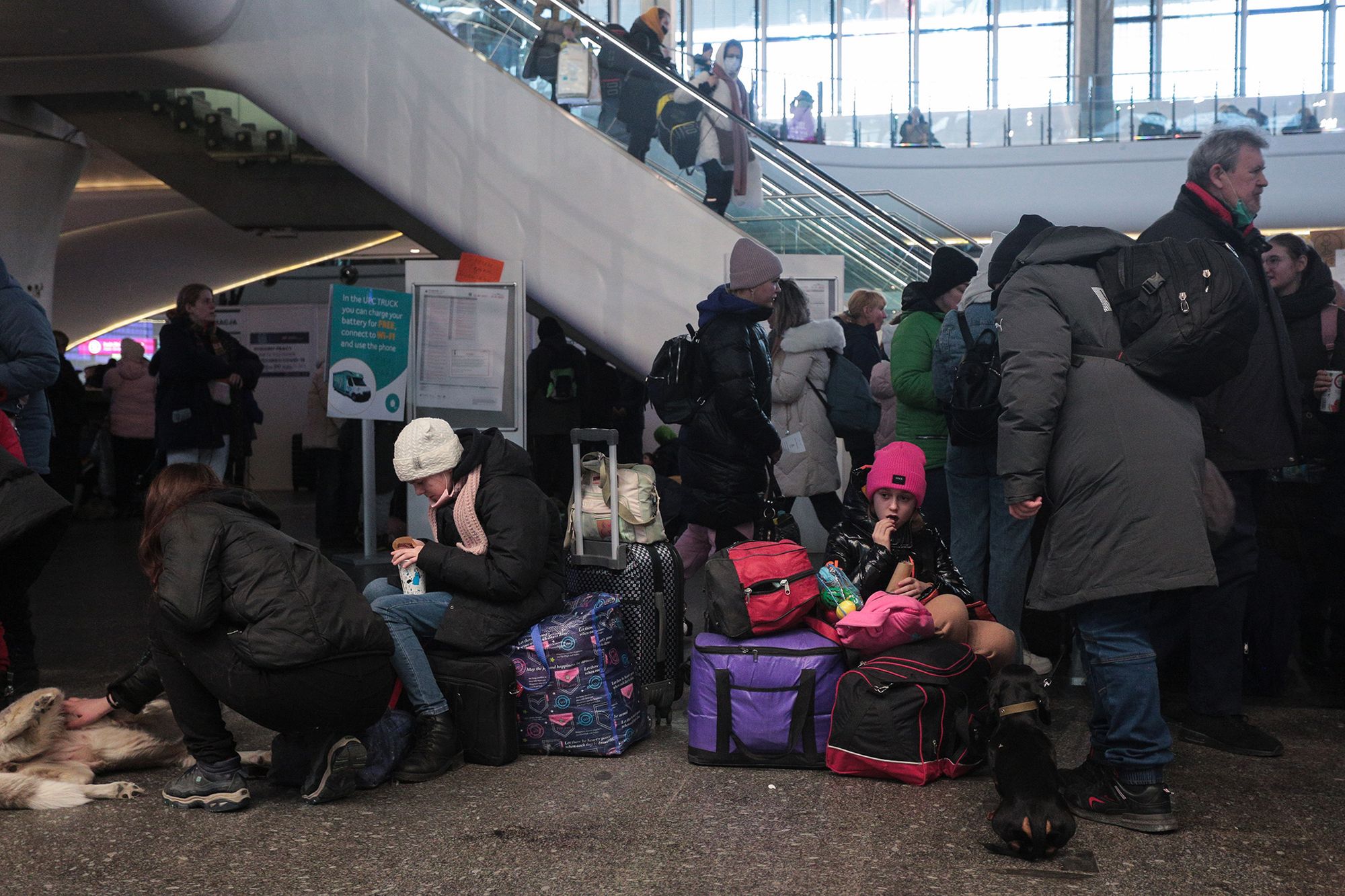 Wojna w Ukrainie: Warszawa Centralna przepełniona. Ludzie śpią na podłodze 5