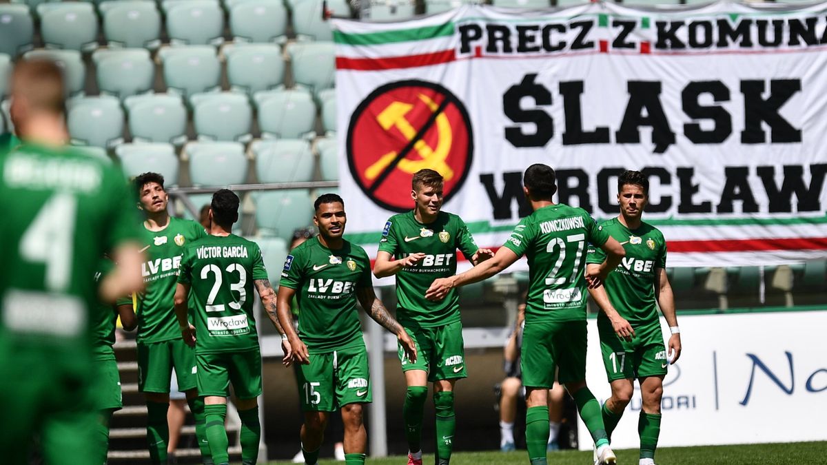 PAP / Maciej Kulczyński / Na zdjęciu: radość piłkarzy Śląska Wrocław