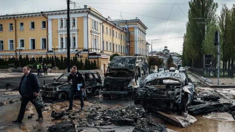 Результати ракетних ударів по столиці України