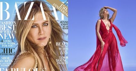 48-letnia Jennifer Aniston na okładce "Harper's Bazaar"