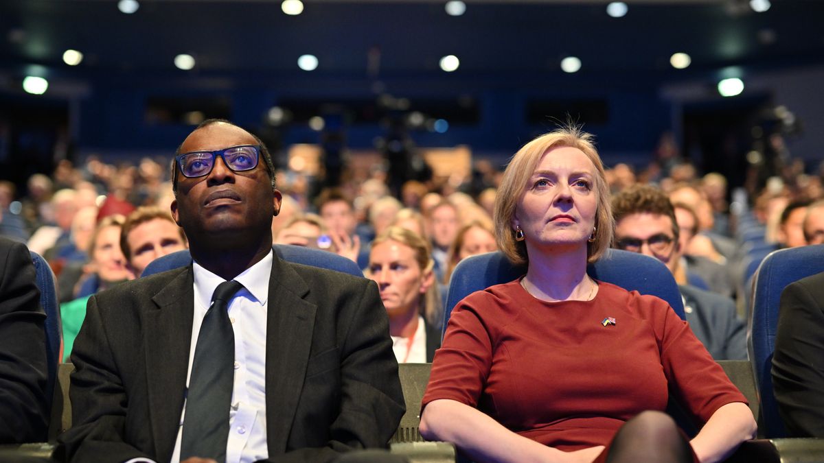 Conservative Party Conference - Day One
BIRMINGHAM, ENGLAND - OCTOBER 02: Chancellor of the Exchequer Kwasi Kwarteng and British Prime Minister Liz Truss attend the annual Conservative Party conference on October 02, 2022 in Birmingham, England. This year the Conservative Party Conference will be looking at "Getting Britain Moving" with more jobs and higher salaries. However, delegates are arriving at the conference as the party lags 33 points behind Labour in the opinion polls. (Photo by Leon Neal/Getty Images)
Leon Neal