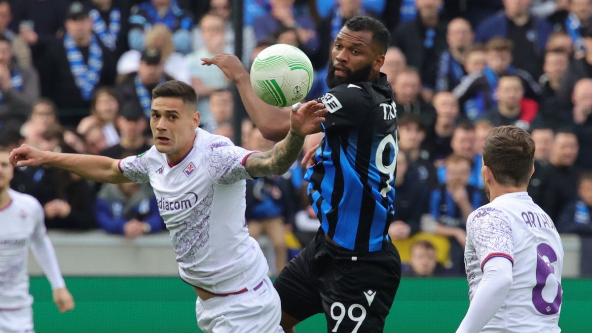 PAP/EPA / Olivier Matthys / Półfinał Ligi Konferencji Europy: Club Brugge - ACF Fiorentina