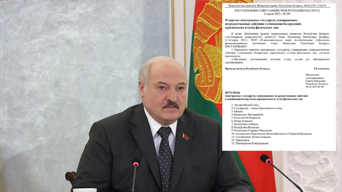 Łukaszenka stworzył swoją listę "nieprzyjaznych państw" 