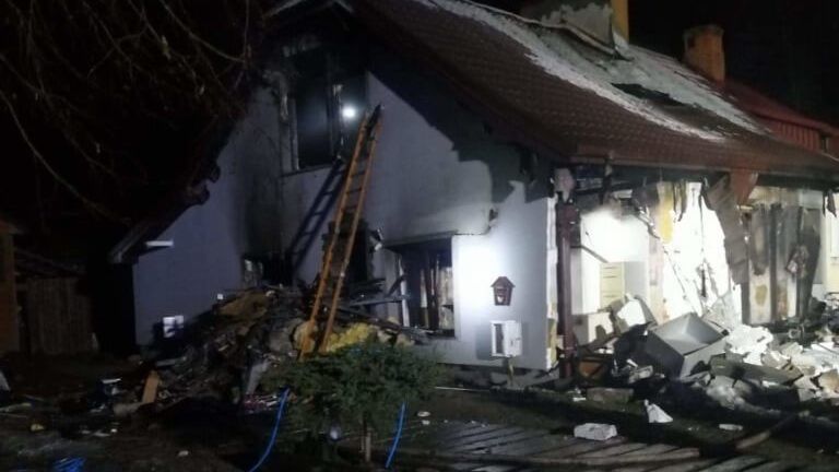 Wybuch gazu w Podedwórzu | fot. KP PSP Parczew