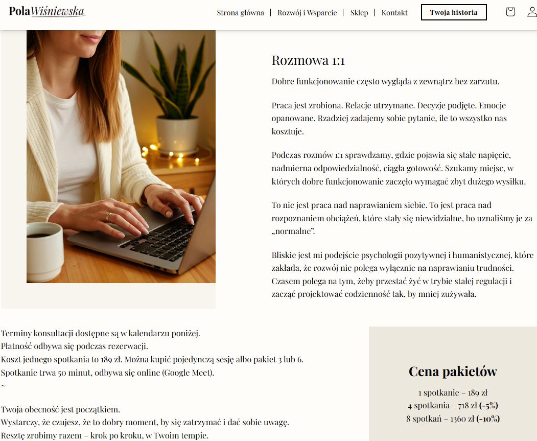 Pola Wiśniewska oferuje rozmowy 1:1