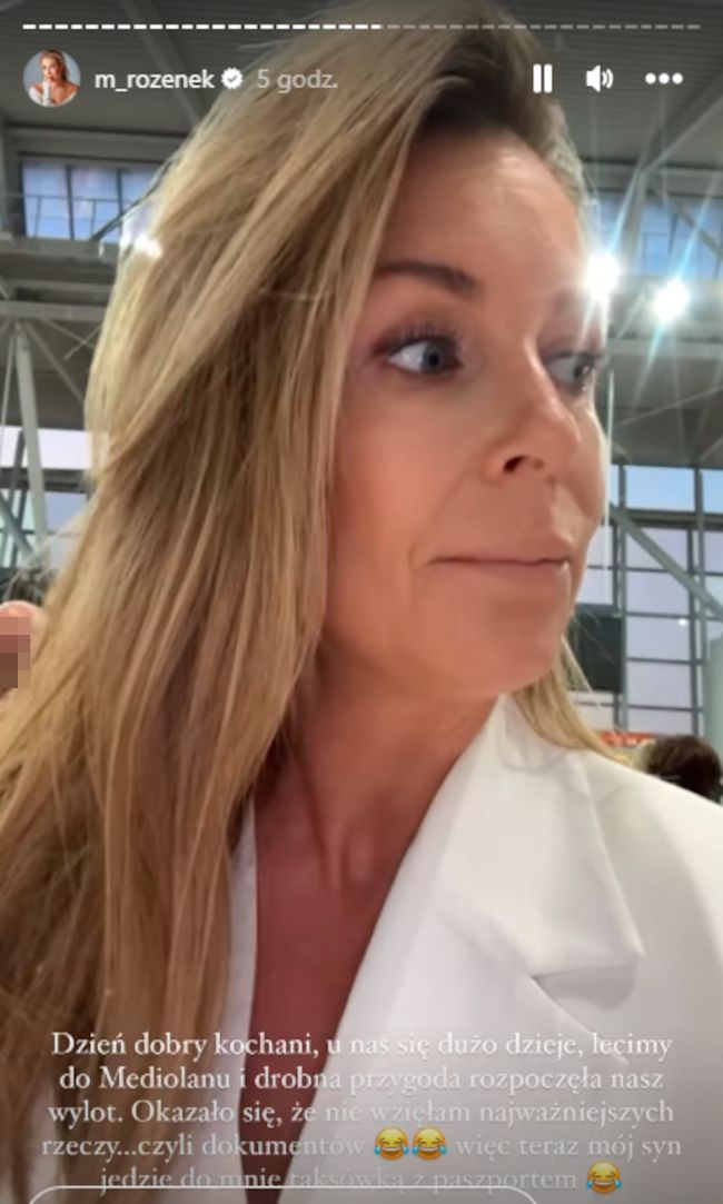 Małgorzata Rozenek uratowana przez syna. Zapomniała paszportu i mogła nie polecieć do Mediolanu