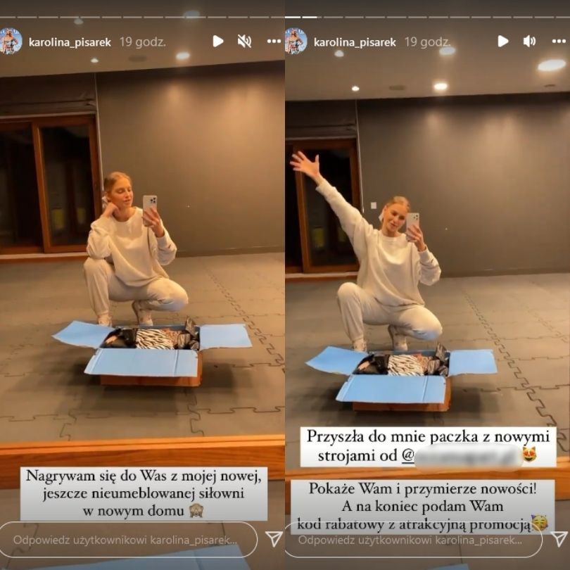 Karolina Pisarek wypełnia obowiązku influencerki i prezentuje siłownię w nowym domu