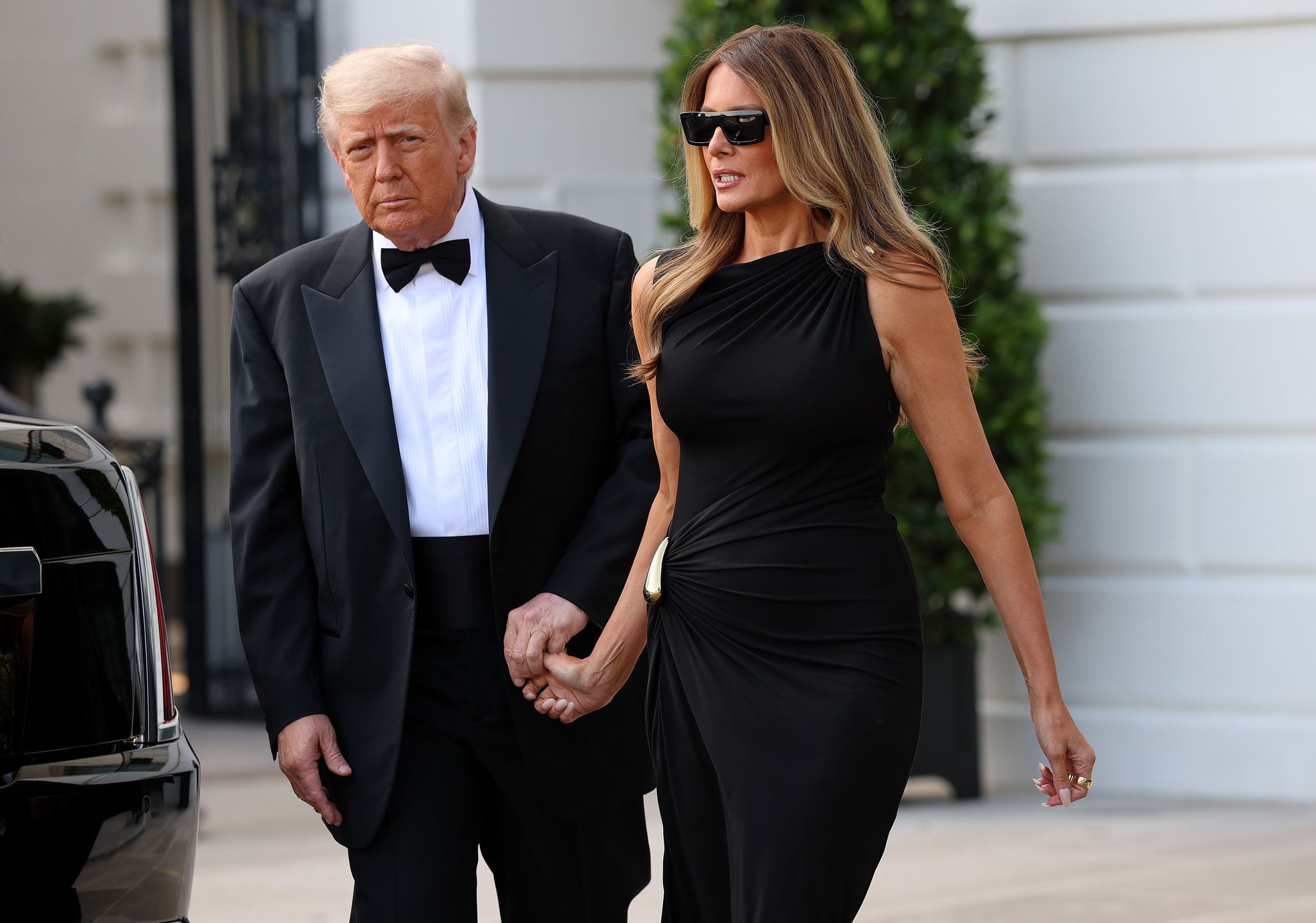 Donald i Melania Trumpowie na premierze "Nędzników"