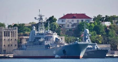 Trafili w okręt desantowy na Krymie. Wystrzelili rakietę Neptun