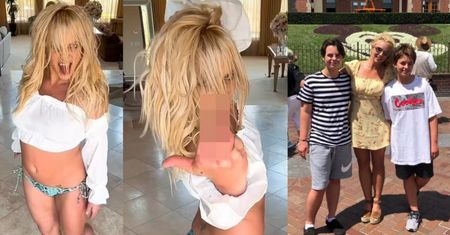 Diaboliczna Britney Spears pokazuje "FAKA" do kamery. Źródło uspokaja: "Jej synowie są bezpieczni"