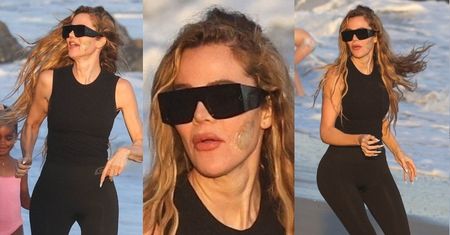 Khloe Kardashian z PLASTREM na twarzy dokazuje z dziećmi na plaży w Malibu (ZDJĘCIA)