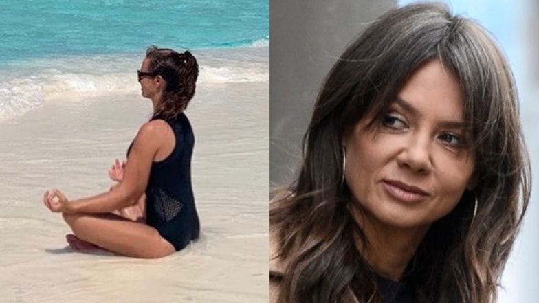 Kinga Rusin "siedzi & myśli" na plaży na Malediwach