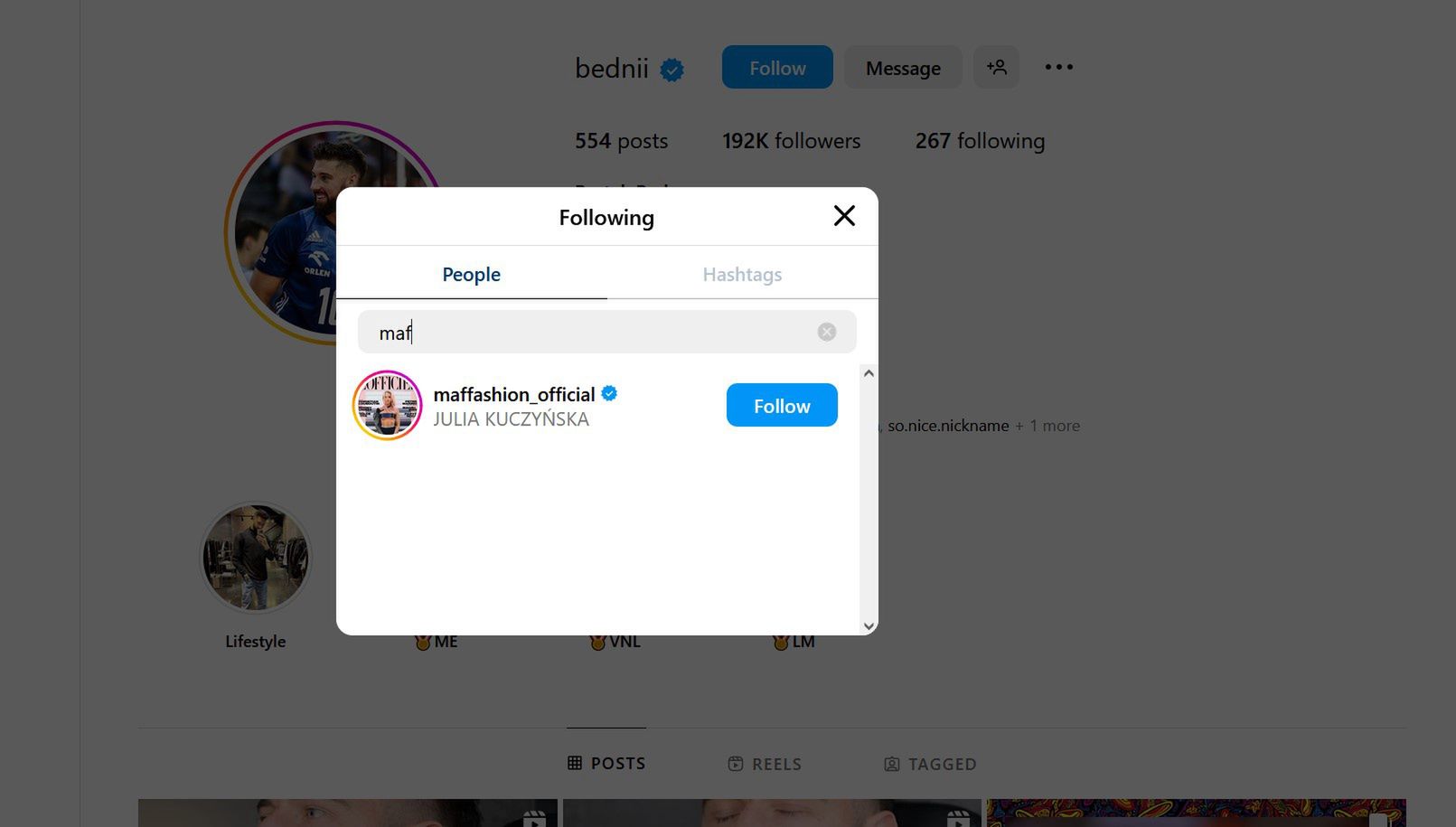 Wzajemne obserwacje na Instagramie