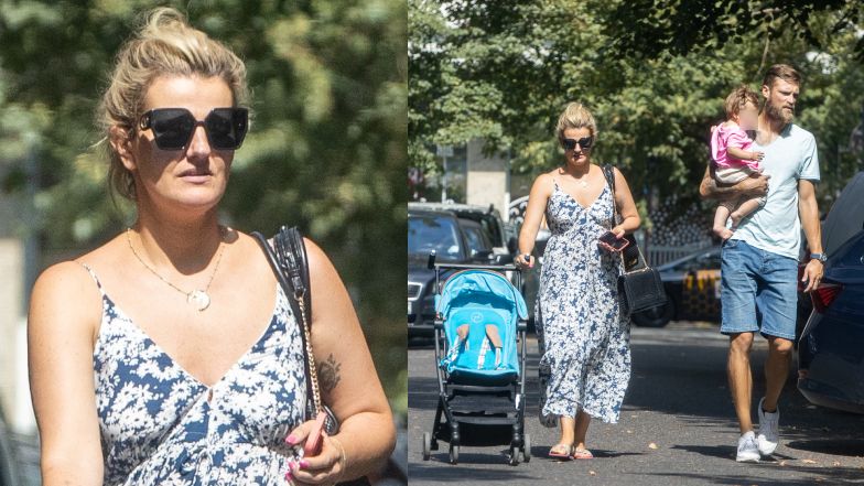Zofia Zborowska i Andrzej Wrona z córką na mieście