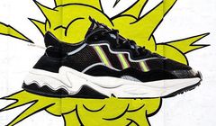 Buty Ozweego marki Adidas promowane animowanym muralem