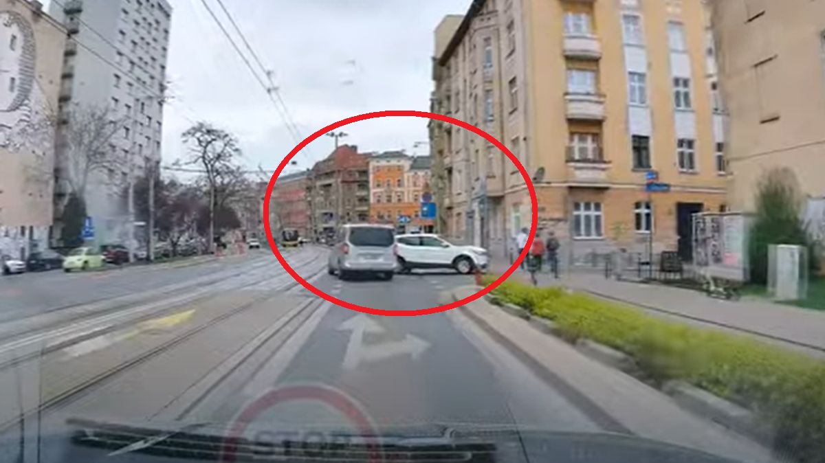 Nagranie kolizji z Wrocławia.