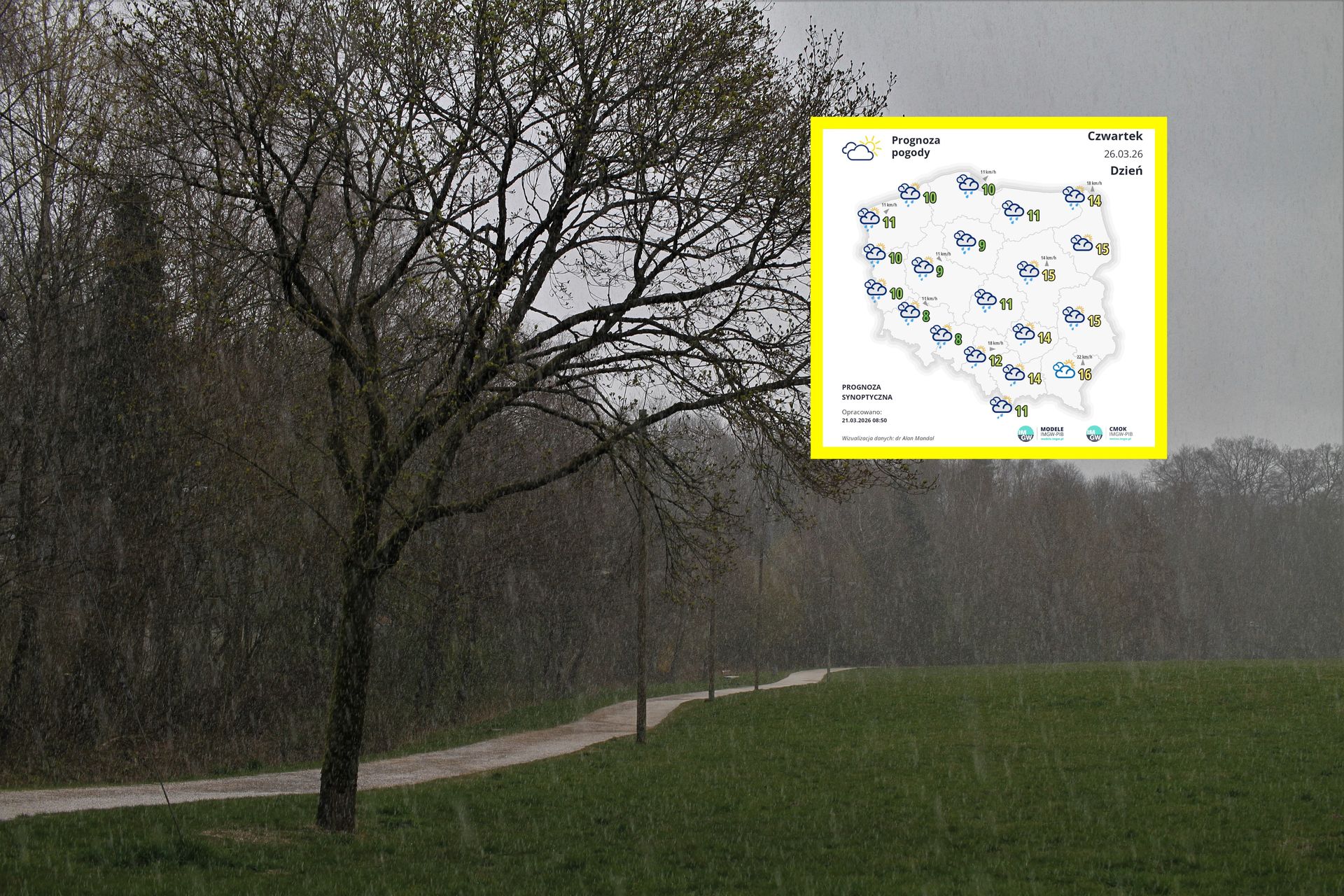 Chłodne dni i deszczowe prognozy dla Polski. Początek wiosny nie zachwyci