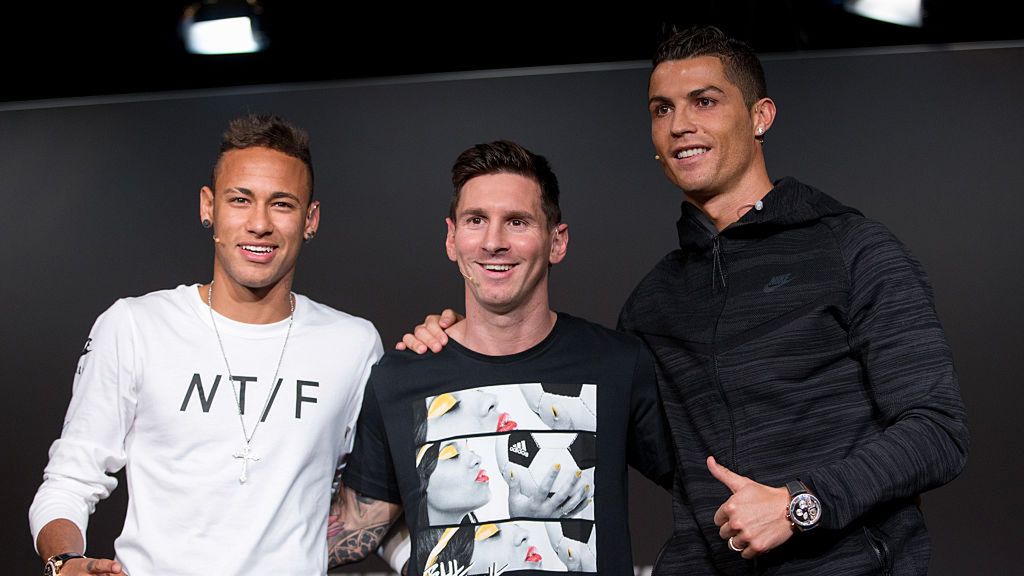 Na zdjęciu od lewej: Neymar, Leo Messi i Cristiano Ronaldo