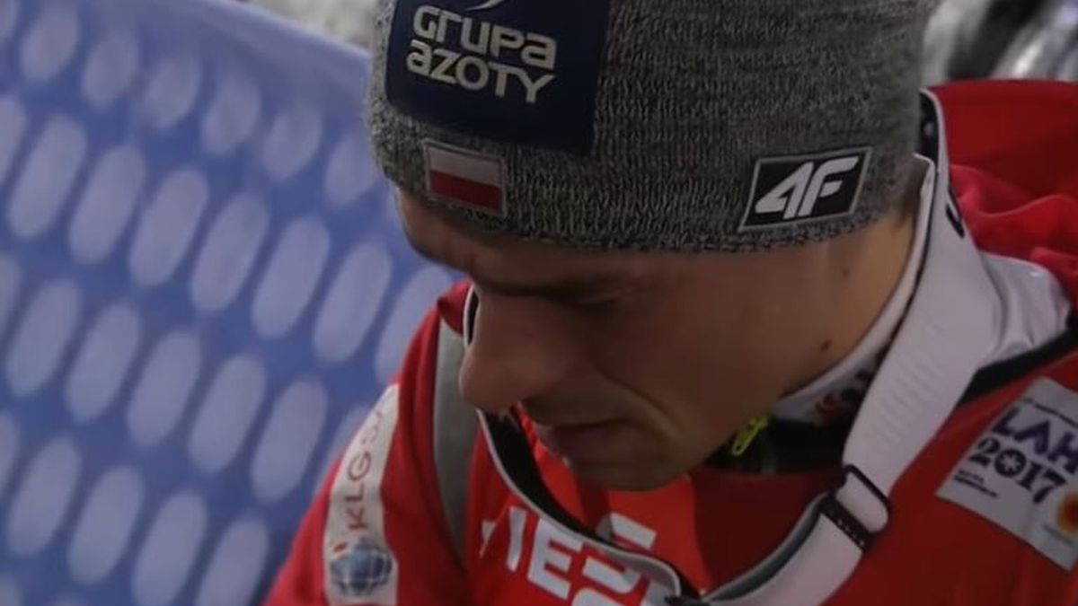 YouTube / TVP Sport / Tak zareagował Piotr Żyła na swój medal na MŚ w Lahti 2017