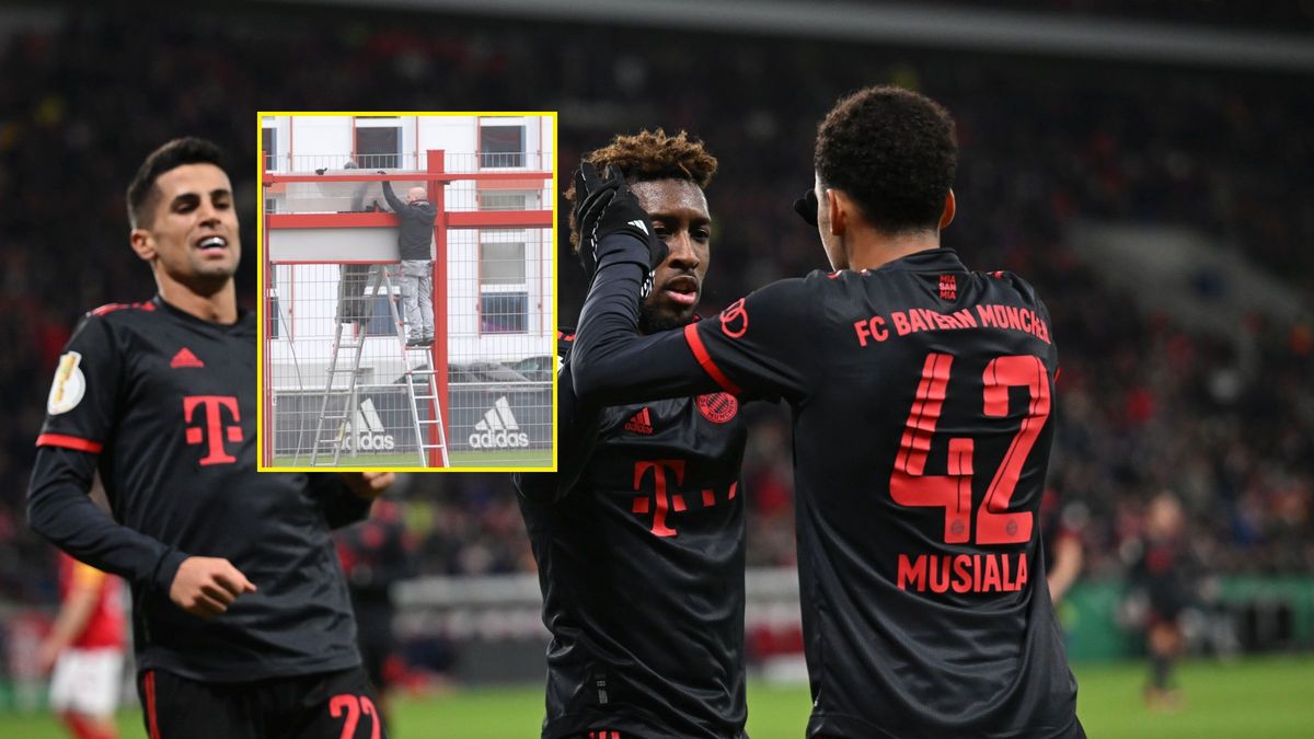 Getty Images / DeFodi Images  / Na zdjęciu: Serge Gnabry / małe zdjęcie: uszkodzenia na obiekcie treningowym Bayernu