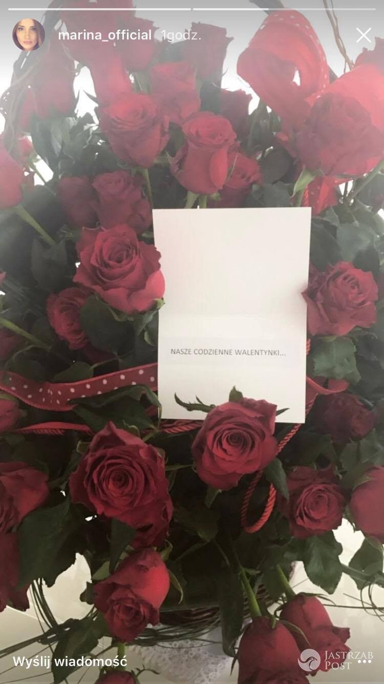 Marina dostała róże od Wojciecha Szczęsnego