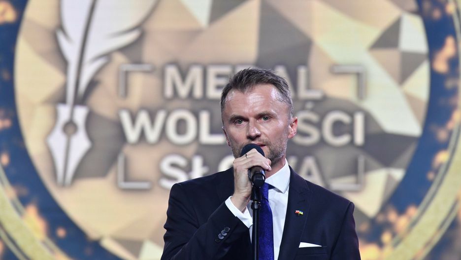 Gala wr?czenia Medali Wolno?ci S?owa w Gda?sku
30.08.2022 Gdansk Europejskie Centrum Solidarnosci ECS Gala wreczenia Medali Wolnosci Slowa
Fot. Wojciech Strozyk/REPORTER
N/z: Piotr Jacon
Wojciech Strozyk/REPORTER