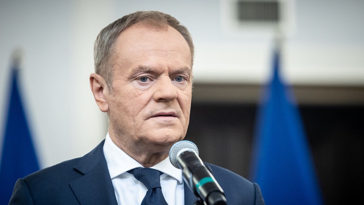 Donald Tusk during the signing of the coalition agreement regarding the tasks of establishing a new government in Poland in Warsaw, Poland on November 10, 2023. (Photo by Foto Olimpik/NurPhoto via Getty Images)