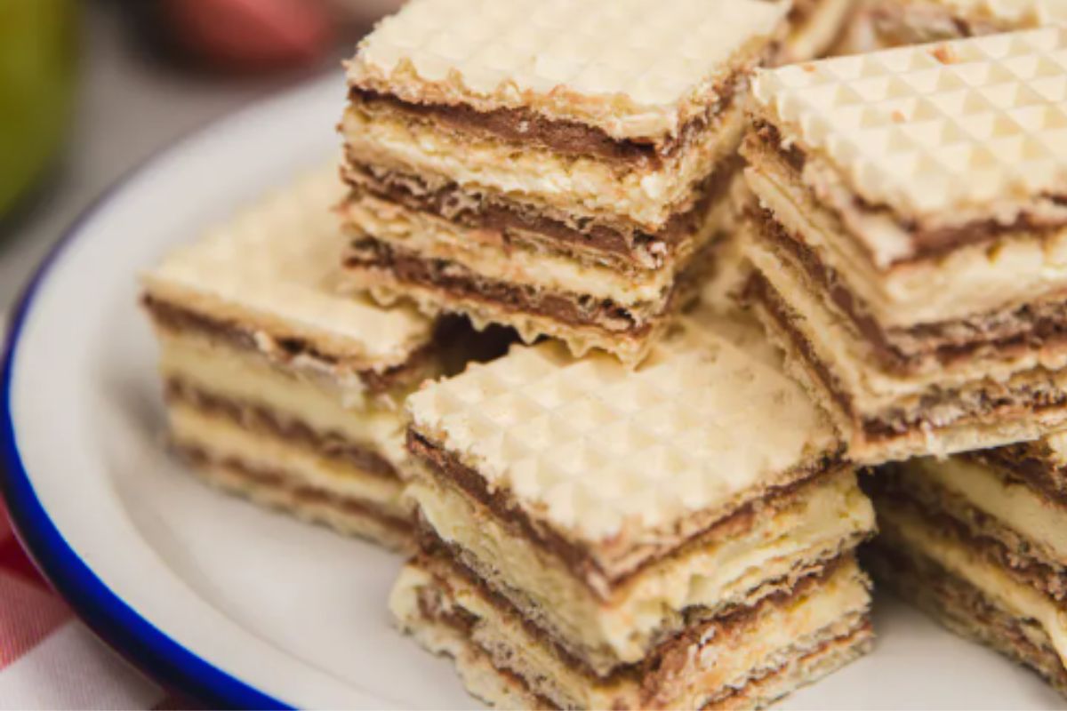 Wafle z masą kakaową 